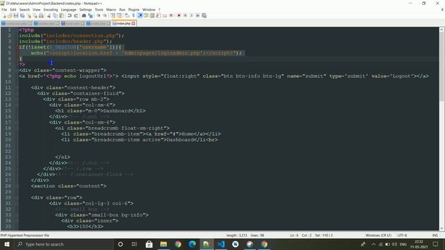 Admin Panel--2: How to set or give Database Connection and Set Index file in php MySqli смотреть онлайн