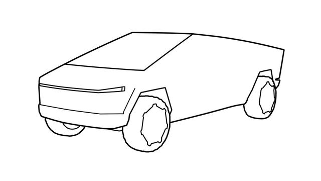 How to draw a TESLA CYBERTRUCK 2023 / drawing tesla cyber truck pickup 2020 car смотреть онлайн