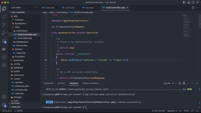 Laravel JWT Authorization - Tutorial for beginners смотреть онлайн