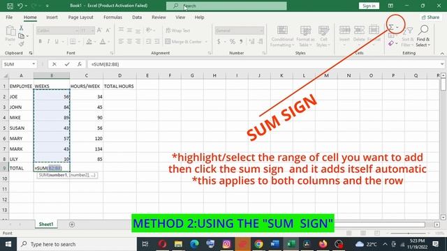 HOW TO SUM/TOTAL BOTH ROWS AND COLUMNS IN EXCEL смотреть онлайн