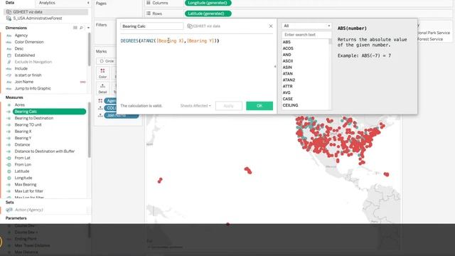 Tableau Distance and Bearing Calculations смотреть онлайн