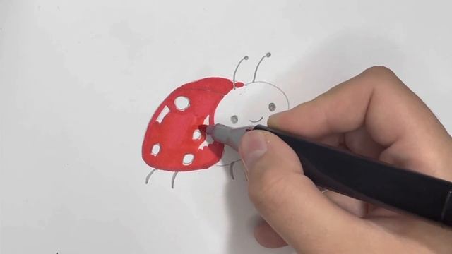 Как нарисовать божью коровку смотреть онлайн