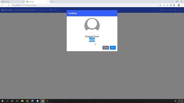 Part #8 | Design Profile Edit using Jquery | TechBlog | Java Advance Project Tutorial смотреть онлайн