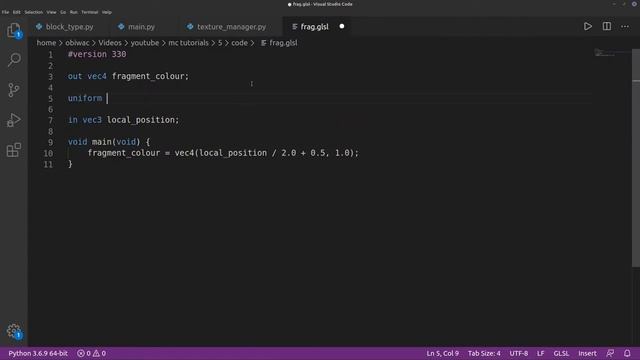 Minecraft clone in Python tutorial EP5: Our first block! смотреть онлайн
