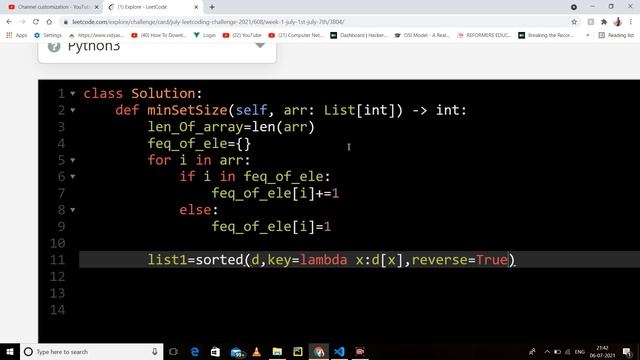 1338 Reduce Array Size to The Half Interview Question | Medium Level Question Solution in python смотреть онлайн