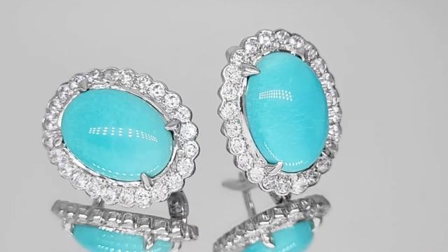 Кольцо и серьги с крупной природной бирюзой в серебре смотреть онлайн