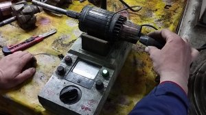 Прибор для проверки якорей на обрыв пробой на корпус и межвитковое замыкание  стартера