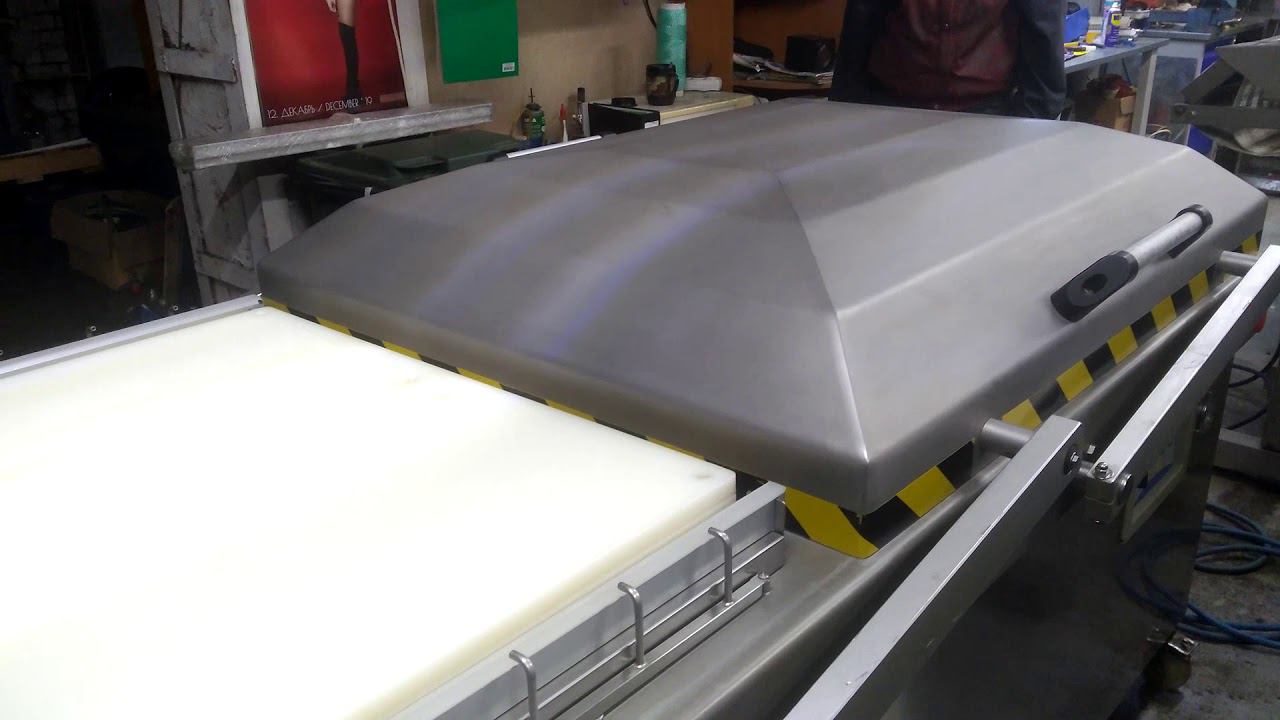 Двухкамерная автоматическая вакуумная упаковочная машина J-V017A смотреть онлайн