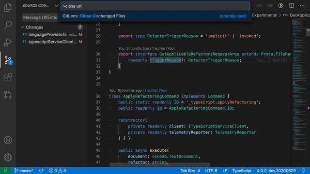 VS Code tips — Closing all unchanged files using GitLens смотреть онлайн