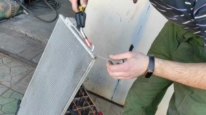 пайка радиатора кондиционера #аутлендер