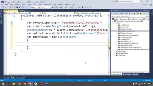 Asp.net C# Tutorial 17 - How to Insert and Retrieve data from MongoDB Database using ASP.NET C# смотреть онлайн
