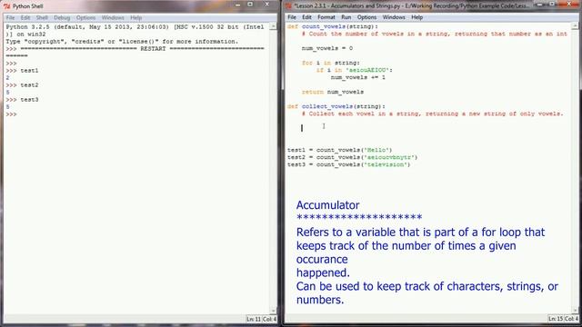 Python Tutorial 2016 Lesson 3.1 - Accumulators with Strings and Integers смотреть онлайн