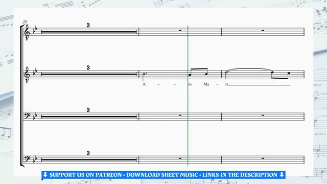 ✯ [TTBB] Schubert Ave Maria • choir music sheet with piano accompaniment смотреть онлайн