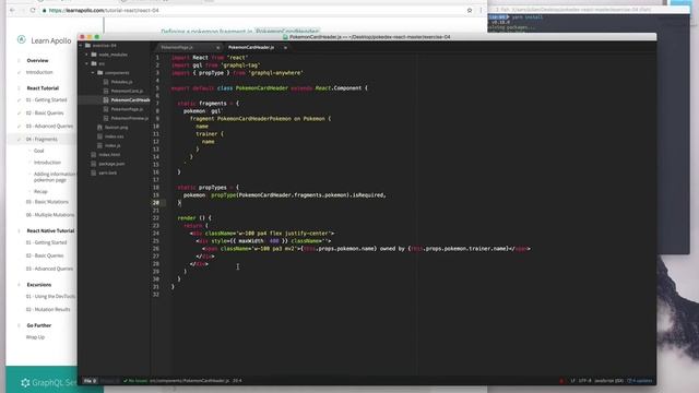 Learn Apollo - Fragments (React Tutorial 4/7) смотреть онлайн