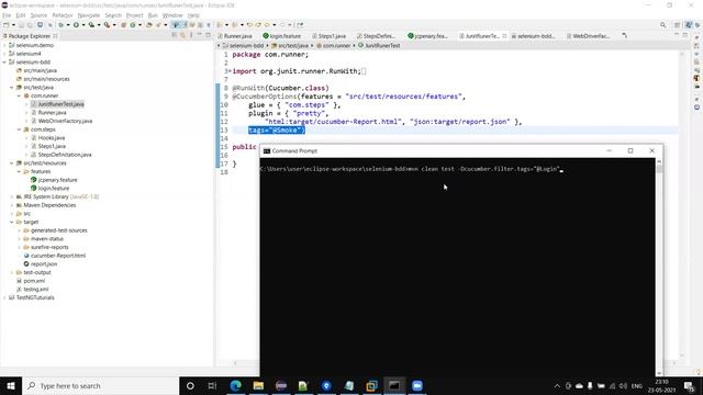 #Tutorials 10 Cucumber selenium || command line execution using tags смотреть онлайн