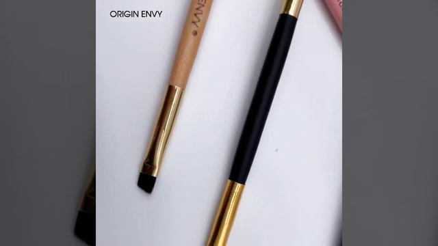 Оригинальная нежная двусторонняя кисть envy с золотистой бамбуковой ручкой, для бровей, ресниц, смотреть онлайн