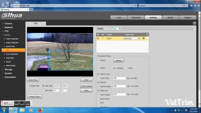 Dahua SD49225xa-hnr IVS setup intrusion ip camera auto tracking tutorial смотреть онлайн