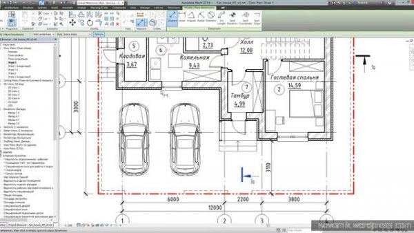 Автоматические размеры в Revit (Auto dimension in Revit)