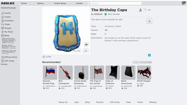 Как получить БЕСПЛАТНО накидку плащ в роблоксе | The Birthday Cape roblox | День рождения РОБЛОКС смотреть онлайн