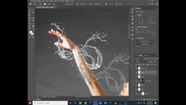 Photoshop 2023 Tutorial In Telugu || Water Brush New Preset And Effect || Color Grading  Tutorial