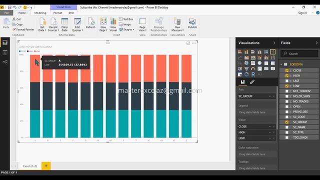 How to Create 100% Stacked Column Chart in Power BI Desktop смотреть онлайн