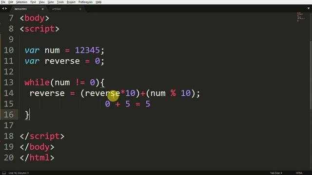 JavaScript Program to Find Reverse of a Number смотреть онлайн