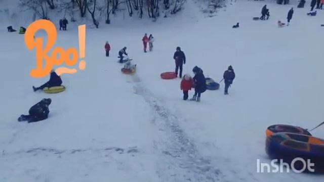 Столкновение на снежной горке г. Кострома смотреть онлайн