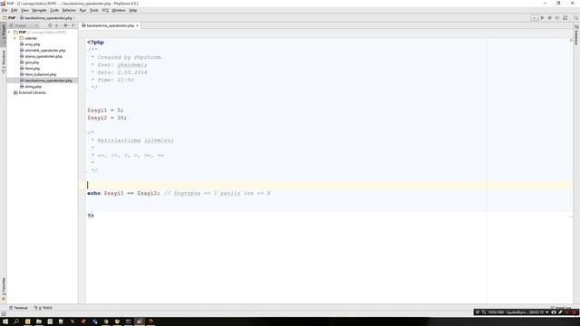 PHP Eğitim Part 10 Karşılaştırma Operatorleri смотреть онлайн