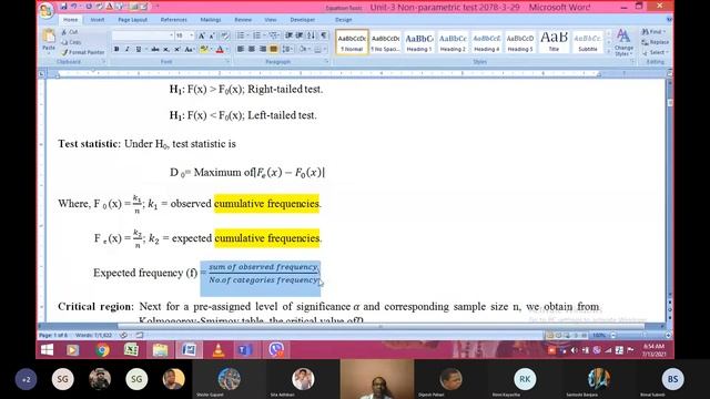 Statistics II || Kolmogorov Smirnov one sample test || 2078-03-29 смотреть онлайн