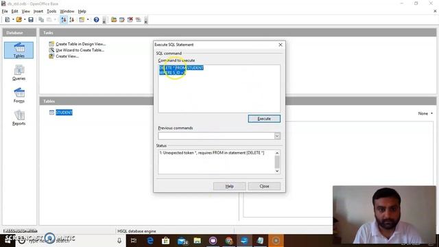 DELETE STATEMENT IN APACHE OPEN OFFICE SQL DATABASE | DBMS PART 4 | RONAK PANCHAL смотреть онлайн