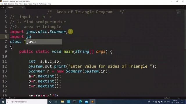 Java program to calculate area of Triangle | Learn Coding смотреть онлайн