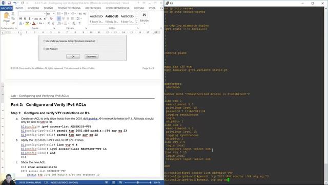 4.3.2.7 Lab - Configuring and Verifying IPv6 ACLs - GNS3 смотреть онлайн