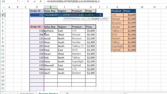 Dynamic Vlookup Using Offset Function- (Hindi) Bhavesh's Excel Tricks