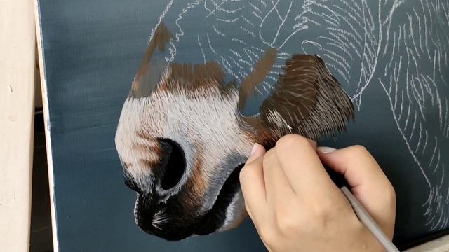как нарисовать шерсть лошади акрилом часть 2. how to paint horse hair with acrylic! смотреть онлайн