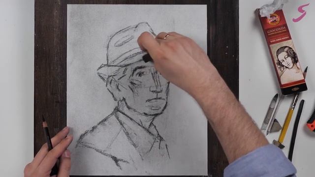 Рисунок. Портрет. Портрет старика. Уголь-1 смотреть онлайн