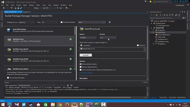 Package Installation and Uninstallation Using NUGET on Microsoft Visual Studio смотреть онлайн