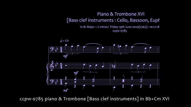 0785 piano & Trombone [Bass clef instruments] in Bb+Cm XVI смотреть онлайн