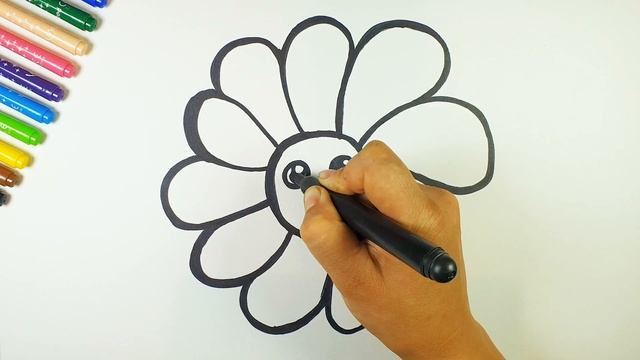 Bolalar uchun gul chizish / Рисование цветов для детей / Drawing flowers for children смотреть онлайн