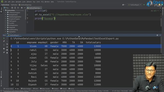 Pandas Practical - How to Export Python Pandas DataFrame to CSV and Excel File [Hindi] смотреть онлайн