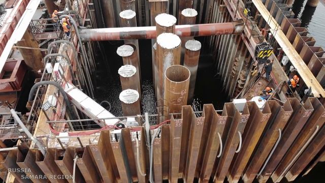 Строительство моста через Волгу / правый берег / 12 ноября 2021 г / Шигонский район с.Климовка смотреть онлайн