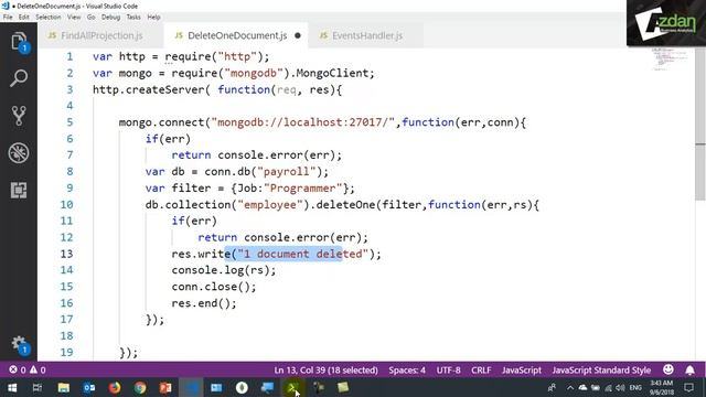 29 Node js MongoDB DeleteOne and DeleteMany from Collection حذف ملف أو عدة ملفات من تجميعه أو جدو смотреть онлайн