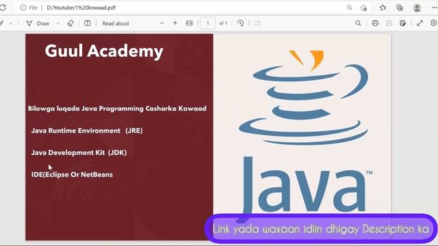 Casharka kowaad(1) ee Java Programming смотреть онлайн
