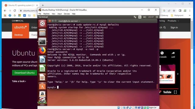ติดตั้ง MySQL 5.6.xx บน Linux Ubuntu สำหรับ JHCIS (Install MySQL 5.6.xx On Ubuntu Desktop 14.04 смотреть онлайн