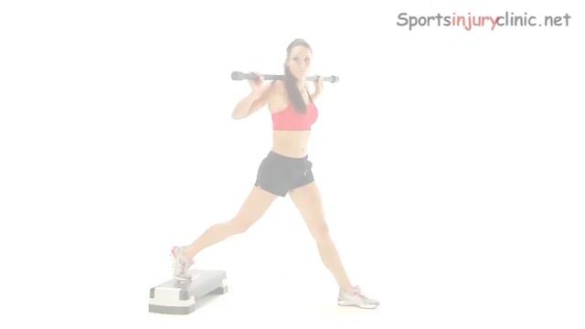 Коленный сустав: Заключительный этап реабилитации - 23. Выпады на степ-платформе