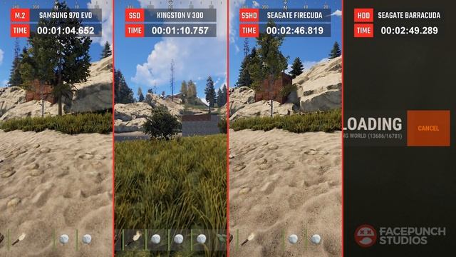 M.2 NVME vs SSD vs SSHD vs HDD Game Loading Times смотреть онлайн