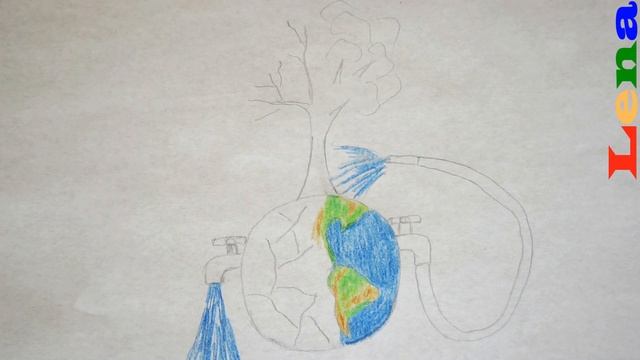 Erde malen ? Baum zeichnen ? Erde schützen ? How to draw Earth ? Save Water drawing ? Берегите Земл смотреть онлайн