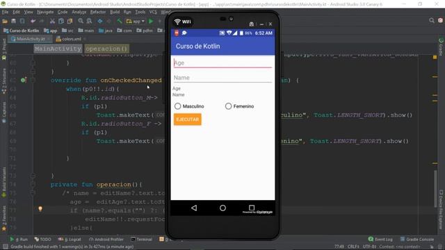 Curso de Android and Kotlin desde cero RadioButton evento onClick смотреть онлайн