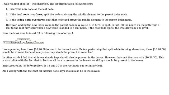Computer Science: Should all internal node keys in B+ tree also be in the leaves? смотреть онлайн