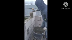 Гараж 6 на 8 кладка газоблока.