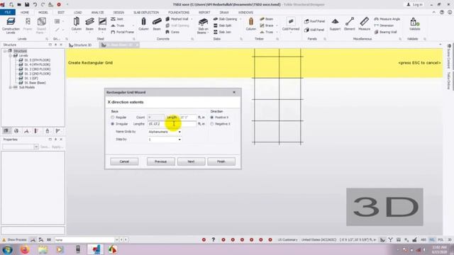 Modeling in Tekla Structural Designer 2019 | Draw Grid Line According to Building layout Plan смотреть онлайн